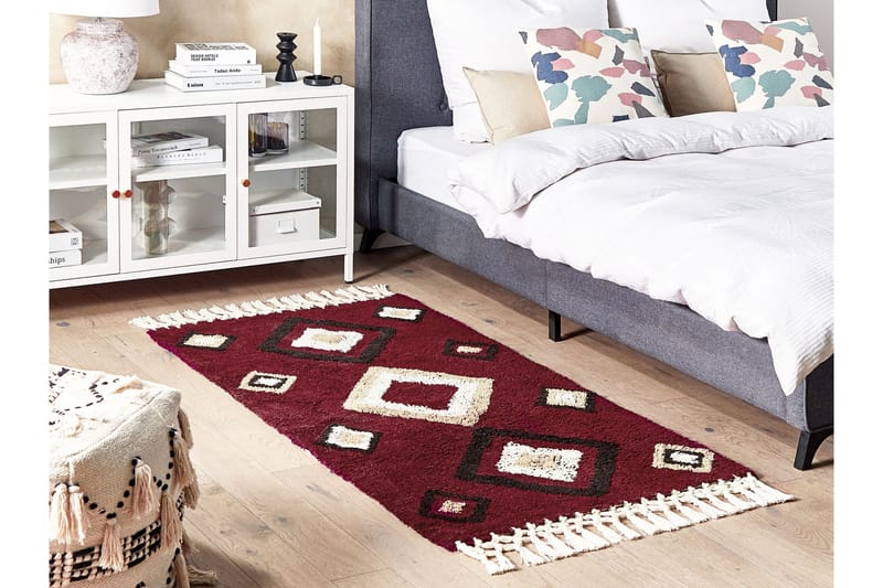 Siirt Bomullsteppe 80x150 cm - Rød - Tekstiler & tepper - Teppe & matte - Moderne matte - Bomullsmatter