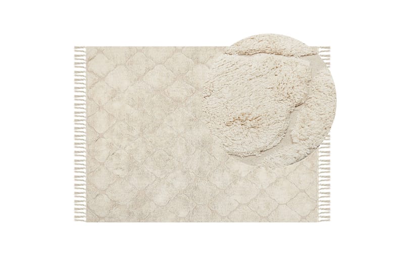 Silchar Bomullsteppe 140x200 cm - Beige - Tekstiler & tepper - Teppe & matte - Moderne matte - Bomullsmatter