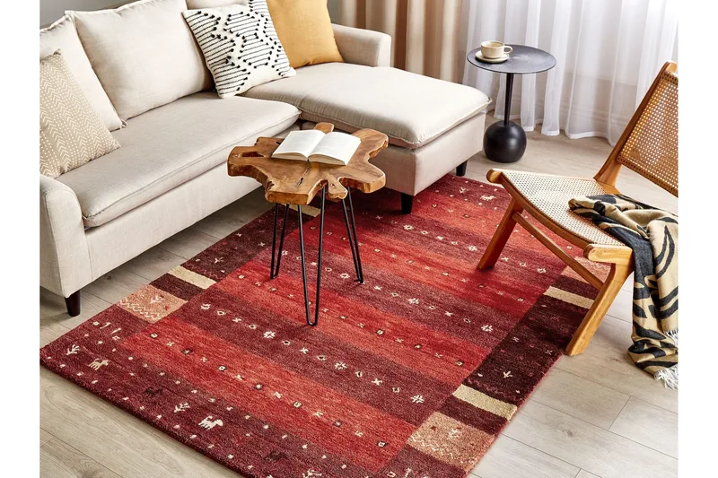 Sinanli Ryeteppe 140x200 cm - Rød - Tekstiler & tepper - Teppe & matte - Moderne matte - Ryetepper