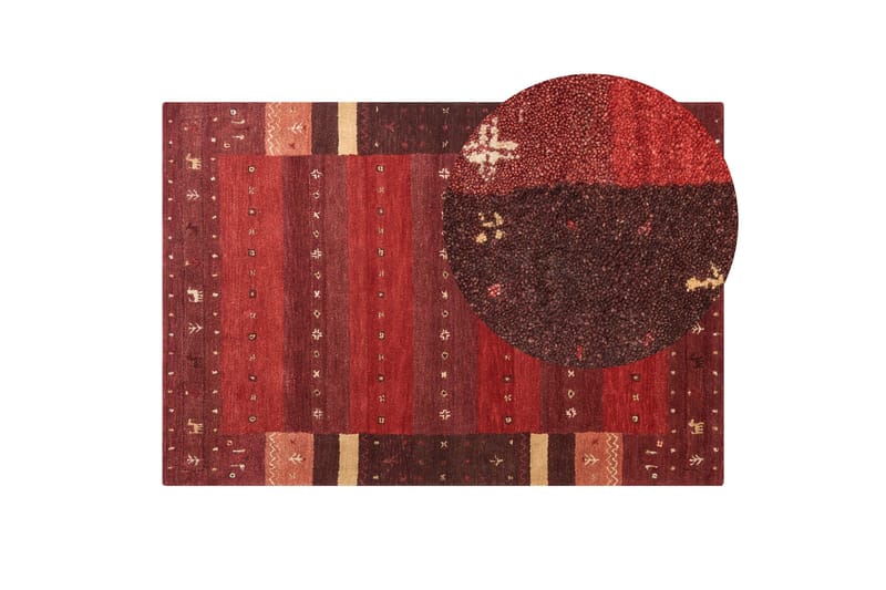Sinanli Ryeteppe 140x200 cm - Rød - Tekstiler & tepper - Teppe & matte - Moderne matte - Ullteppe