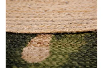 Byner Matte med Monsteramotiv Rund 140 cm - Beige - Tekstiler & tepper - Teppe & matte - Moderne matte - Sisaltepper