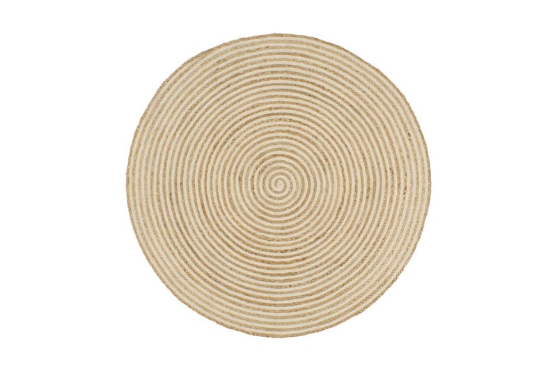 Håndlaget juteteppe med spiral-design hvit 120 cm - Hvit - Sisaltepper - Jutematter & hampematter