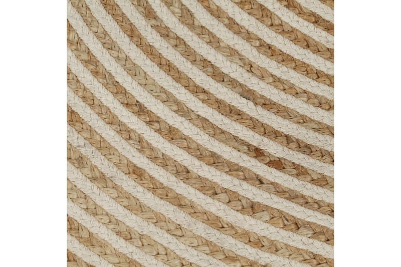 Håndlaget juteteppe med spiral-design hvit 150 cm - Hvit - Jutematter & hampematter - Sisaltepper