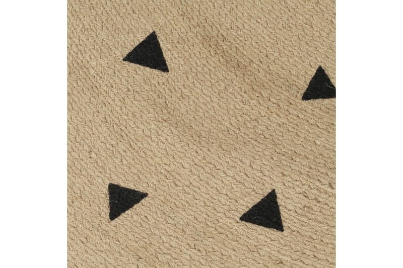 Håndlaget juteteppe med trekantmønster 150 cm - Brun - Jutematter & hampematter - Sisaltepper