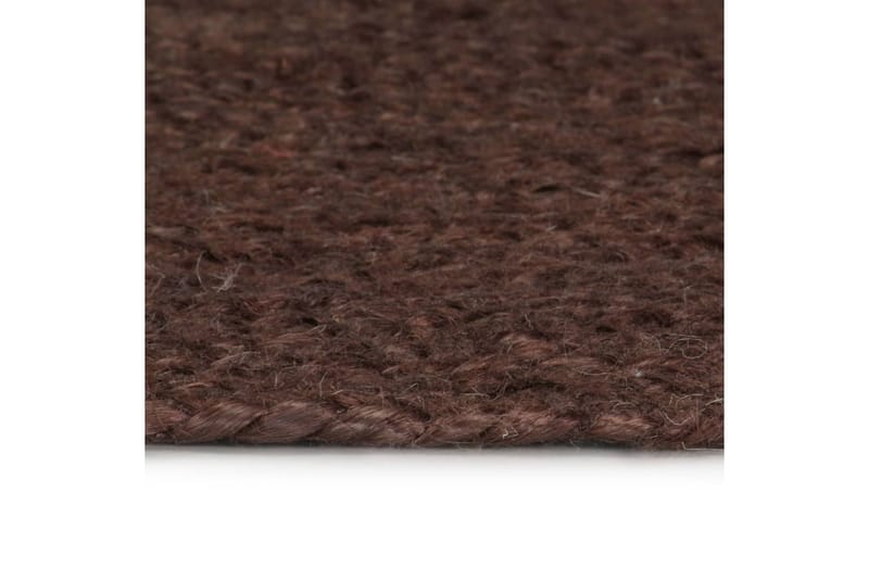 Håndlaget juteteppe rundt 90 cm brun - Brun - Jutematter & hampematter - Sisaltepper