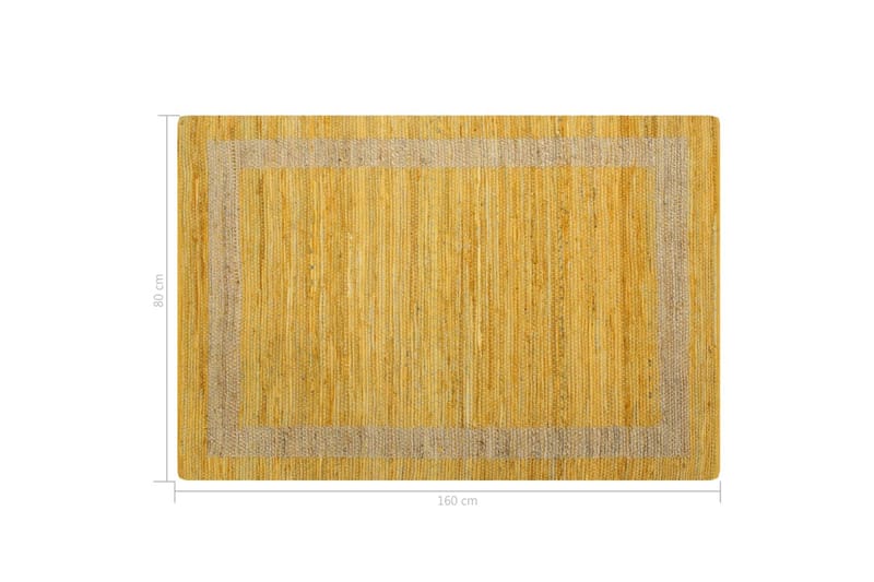 Håndlaget teppe jute gul 80x160 cm - Sisaltepper - Jutematter & hampematter