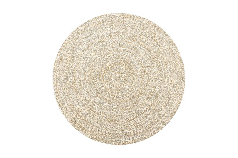 Håndlaget teppe jute hvit og naturlig 120 cm - Sisaltepper - Jutematter & hampematter