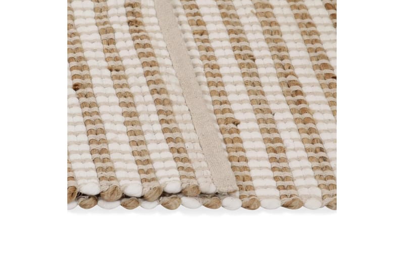 Håndvevd teppe jute stoff 120x180 cm naturell og hvit - Beige - Jutematter & hampematter - Sisaltepper