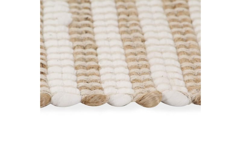 Håndvevd teppe jute stoff 120x180 cm naturell og hvit - Beige - Jutematter & hampematter - Sisaltepper