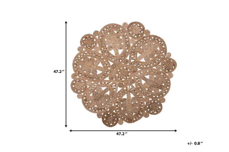 Meckley Matte Flatvevd Rund 120 cm - Beige - Tekstiler & tepper - Teppe & matte - Moderne matte - Sisaltepper