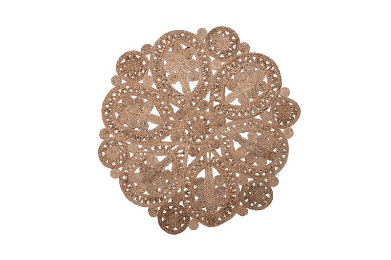 Meckley Matte Flatvevd Rund 120 cm, Beige