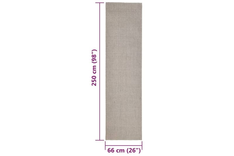Teppe naturlig sisal 66x250 cm sand - Krem - Jutematter & hampematter - Sisaltepper