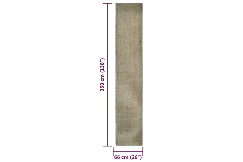 Teppe naturlig sisal 66x350 cm gråbrun - Taupe - Jutematter & hampematter - Sisaltepper