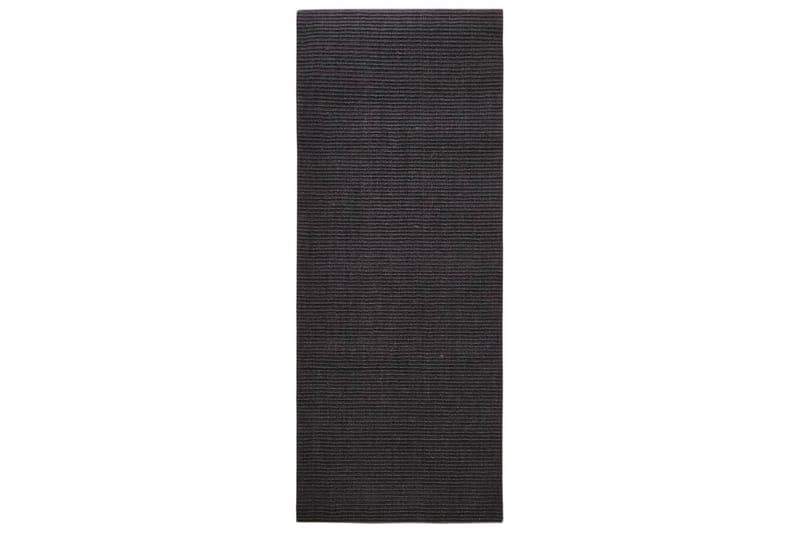 Teppe naturlig sisal 80x200 cm svart - Svart - Sisaltepper - Jutematter & hampematter