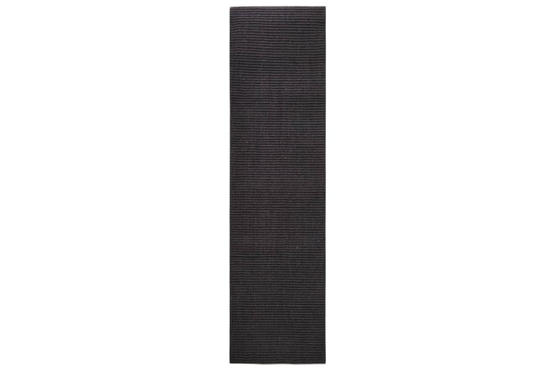Teppe naturlig sisal 80x300 cm svart - Svart - Jutematter & hampematter - Sisaltepper