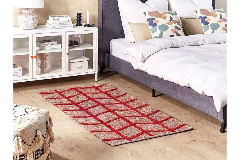 Sivas Bomullsteppe 80x150 cm - Rød - Tekstiler & tepper - Teppe & matte - Moderne matte - Bomullsmatter