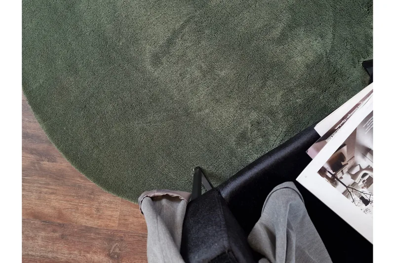 Soft Wiltonteppe 240 cm Rund - Smaragdgrønn - Tekstiler & tepper - Teppe & matte - Moderne matte - Friezematte