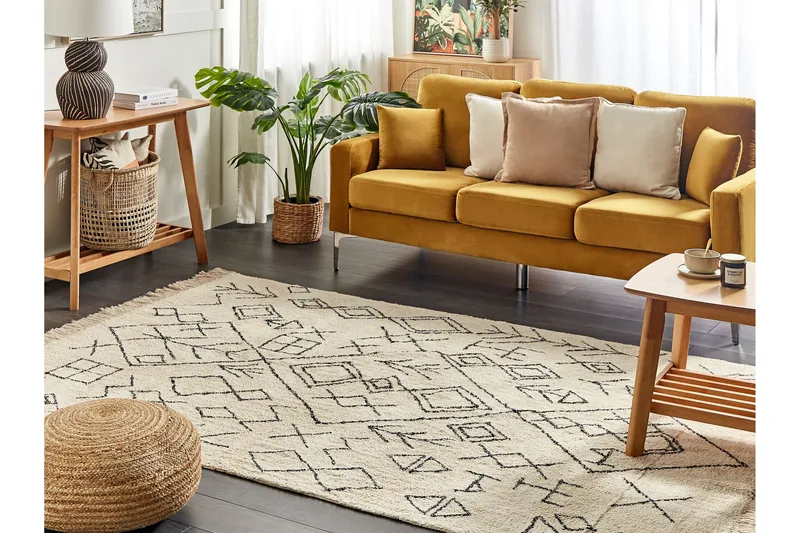 Somek Bomullsteppe 160x230 cm - Beige - Tekstiler & tepper - Teppe & matte - Moderne matte - Bomullsmatter