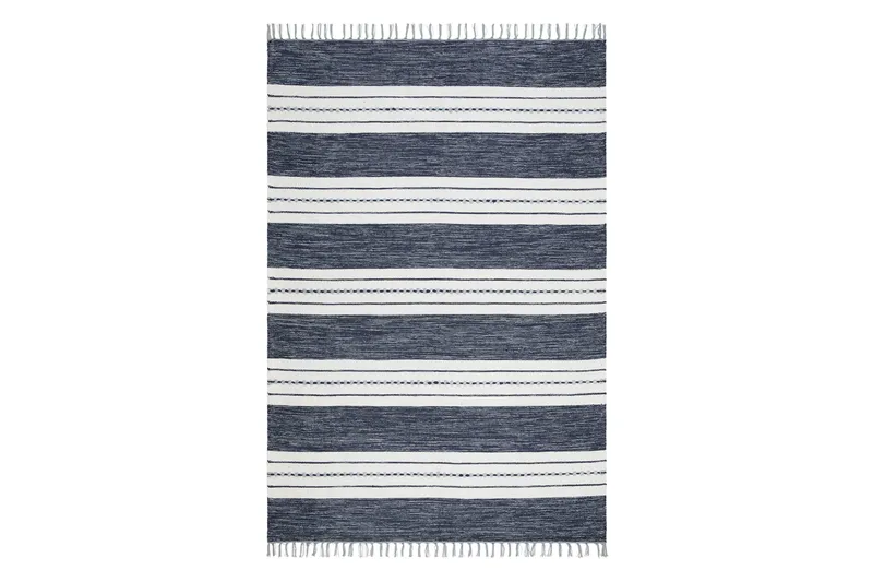 Sund Bomullsteppe 160x230 cm Rektangulær - Blå - Tekstiler & tepper - Teppe & matte - Moderne matte - Bomullsmatter