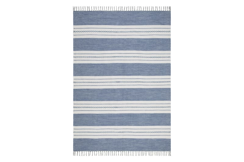 Sund Bomullsteppe 160x230 cm Rektangulær - Blå - Tekstiler & tepper - Teppe & matte - Moderne matte - Bomullsmatter