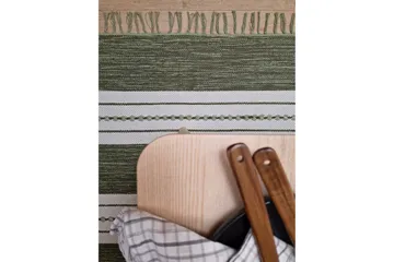 Sund Bomullsteppe 200x300 cm Rektangulær - Grønn - Tekstiler & tepper - Teppe & matte - Moderne matte - Bomullsmatter