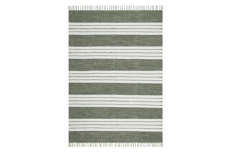 Sund Bomullsteppe 200x300 cm Rektangulær - Grønn - Tekstiler & tepper - Teppe & matte - Moderne matte - Bomullsmatter