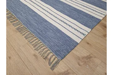 Sund Bomullsteppe 75x150 cm Oval - Blå - Tekstiler & tepper - Teppe & matte - Moderne matte - Bomullsmatter