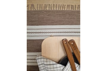 Sund Bomullsteppe 75x150 cm Oval - Mørkbeige - Tekstiler & tepper - Teppe & matte - Moderne matte - Bomullsmatter