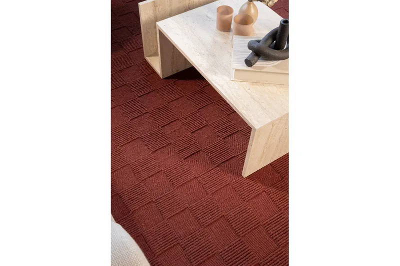 Sydney Ullteppe 200x200 cm - Rød - Tekstiler & tepper - Teppe & matte - Moderne matte - Ullteppe