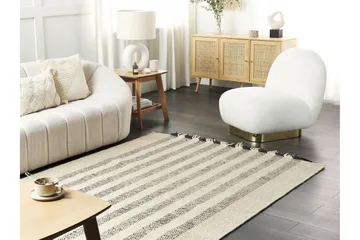 Tacettin Ullteppe 140x200 cm - Svart/hvit - Tekstiler & tepper - Teppe & matte - Moderne matte - Ullteppe