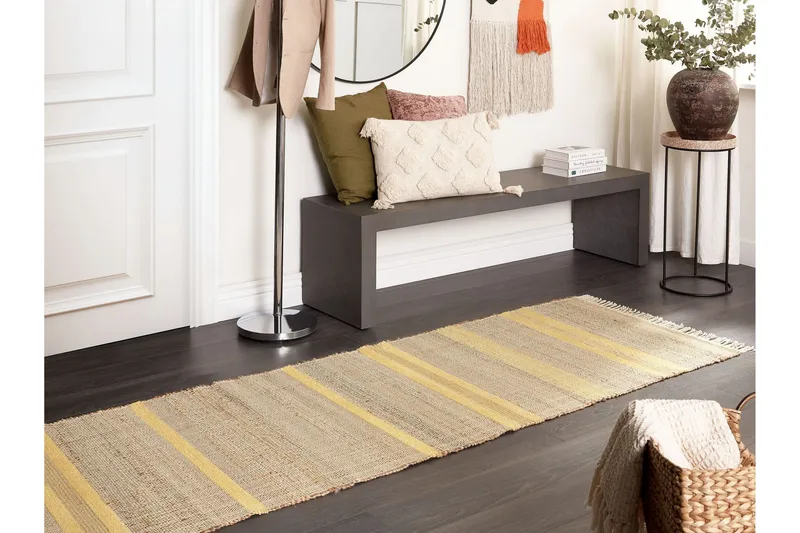 Talpur Gangmatte 80x300 cm - Gul - Tekstiler & tepper - Teppe & matte - Moderne matte - Jutematter & hampematter