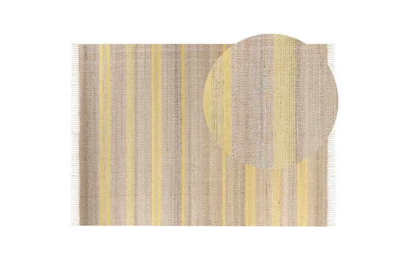 Talpur Juteteppe 160x230 cm - Gul - Tekstiler & tepper - Teppe & matte - Moderne matte - Jutematter & hampematter