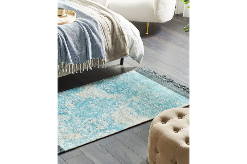 Teppe Akarsu - Blå, beige, 80x150 cm - Tekstiler & tepper - Teppe & matte - Moderne matte - Viskosematter