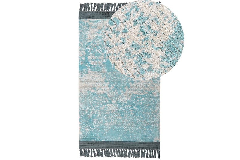 Teppe Akarsu - Blå, beige, 80x150 cm - Tekstiler & tepper - Teppe & matte - Moderne matte - Viskosematter