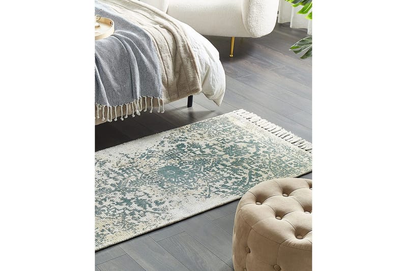 Teppe Boyali - Beige, Grønn, 80x150 cm - Tekstiler & tepper - Teppe & matte - Moderne matte - Viskosematter