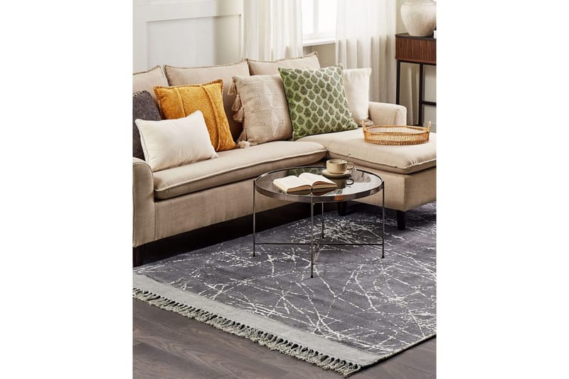 Teppe Hanli - Grå, hvit, 140x200 cm - Tekstiler & tepper - Teppe & matte - Moderne matte - Viskosematter