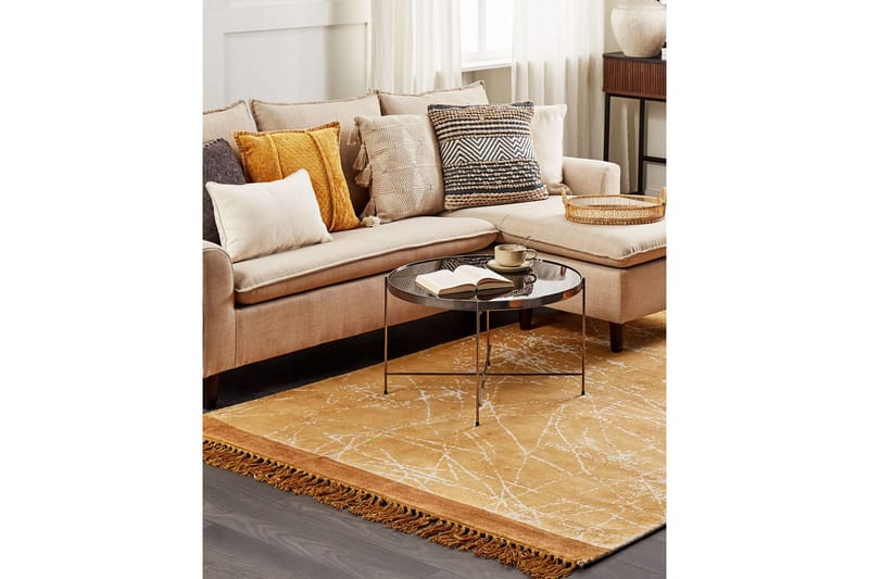 Teppe Hanli - Oransje, Hvit, 140x200 cm - Tekstiler & tepper - Teppe & matte - Moderne matte - Viskosematter