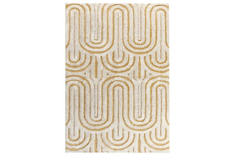 Teppe Perai, Hvit, Gul, 160x230 cm