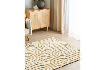 Teppe Perai - Hvit, Gul, 160x230 cm - Tekstiler & tepper - Teppe & matte - Moderne matte - Bomullsmatter