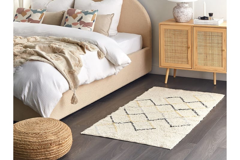 Tezpur Bomullsteppe 80x150 cm - Beige - Tekstiler & tepper - Teppe & matte - Moderne matte - Bomullsmatter