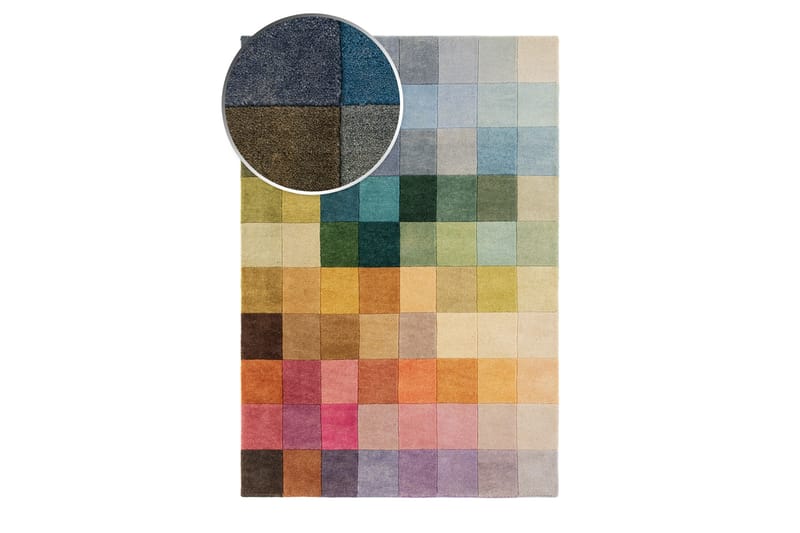 Ullmatte Insignia Cube 240x340 cm - Flerfarget - Ullteppe - Store tepper