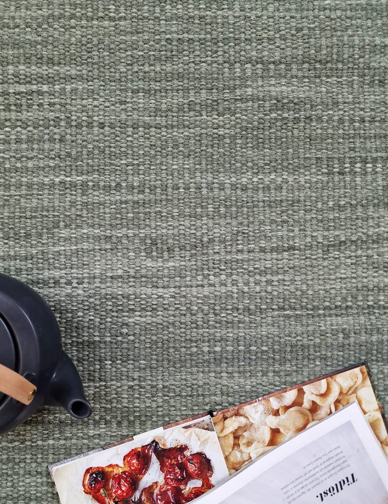 Birka Ullmatte Rektangulær 75x150 cm - Fløyelsgrønn - Tekstiler & tepper - Teppe & matte - Moderne matte - Ullteppe