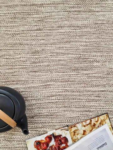 Birka Ullmatte Rund 160 cm - Mørk lin - Tekstiler & tepper - Teppe & matte - Moderne matte - Ullteppe