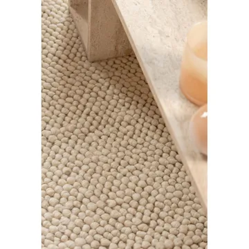 Ullteppe Bubble Kvadrat - 200x200 cm, Krem - Tekstiler & tepper - Teppe & matte - Moderne matte - Ullteppe