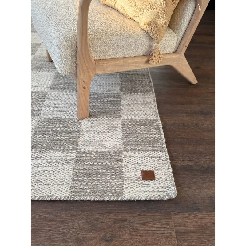 Ullteppe Chessie Kvadrat - 200x200 cm, Grå - Tekstiler & tepper - Teppe & matte - Moderne matte - Ullteppe