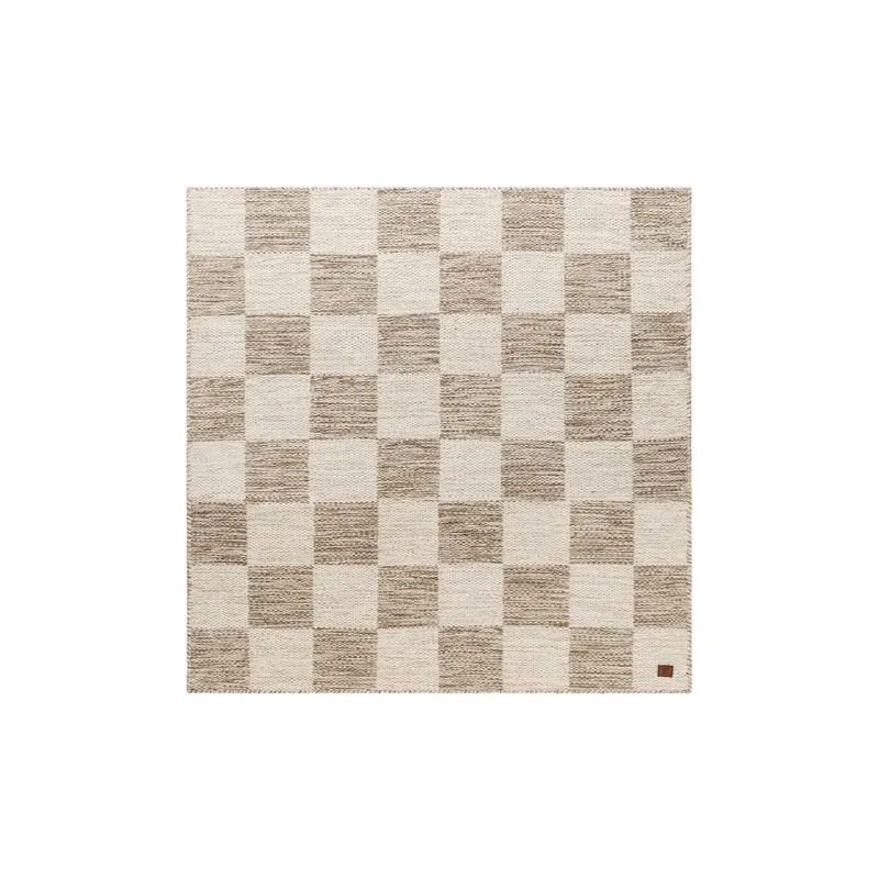 Ullteppe Chessie Kvadrat, 250x250 cm, Mørklinne