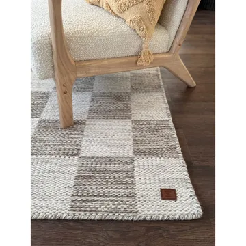 Ullteppe Chessie Kvadrat - 250x250 cm, Mørklinne - Tekstiler & tepper - Teppe & matte - Moderne matte - Ullteppe