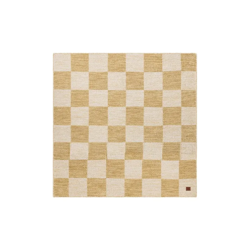 Ullteppe Chessie Kvadrat, 250x250 cm, Oker-gul