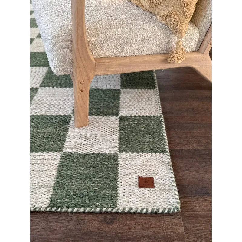 Ullteppe Chessie Kvadrat - 250x250 cm, Smaragdgrønn - Tekstiler & tepper - Teppe & matte - Moderne matte - Ullteppe