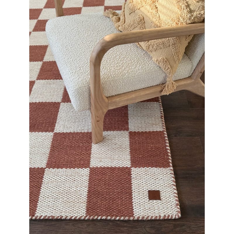 Ullteppe Chessie Kvadrat - 250x250 cm, Terrakotta - Tekstiler & tepper - Teppe & matte - Moderne matte - Ullteppe